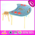 La tabla y la silla de madera 2014 para los niños, estudian la tabla y la silla de madera fijadas para los niños, la tabla y las sillas de madera calientes de la venta Toy W08g127